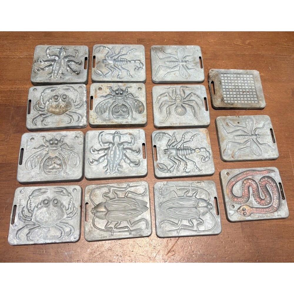 Mattel THING MAKER Creepy Crawlers Molds Lot Of 15 Vintage 1964